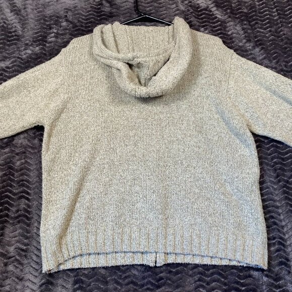 Columbia Hooded Knit Zip-Up Cardigan Sweater Beige Cotton Blend,Womens size L - Picture 6 of 8